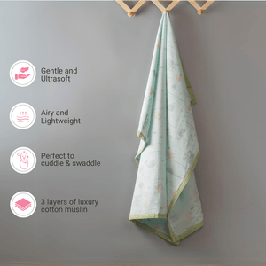Gudgoodie Kids Cotton Muslin Dohar - Undersea Oasis - BLDH044T13
