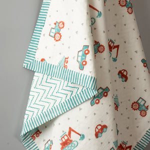 Gudgoodie Kids Cotton Muslin Dohar - Vroom Vroom Vehicles - BLDH046T13