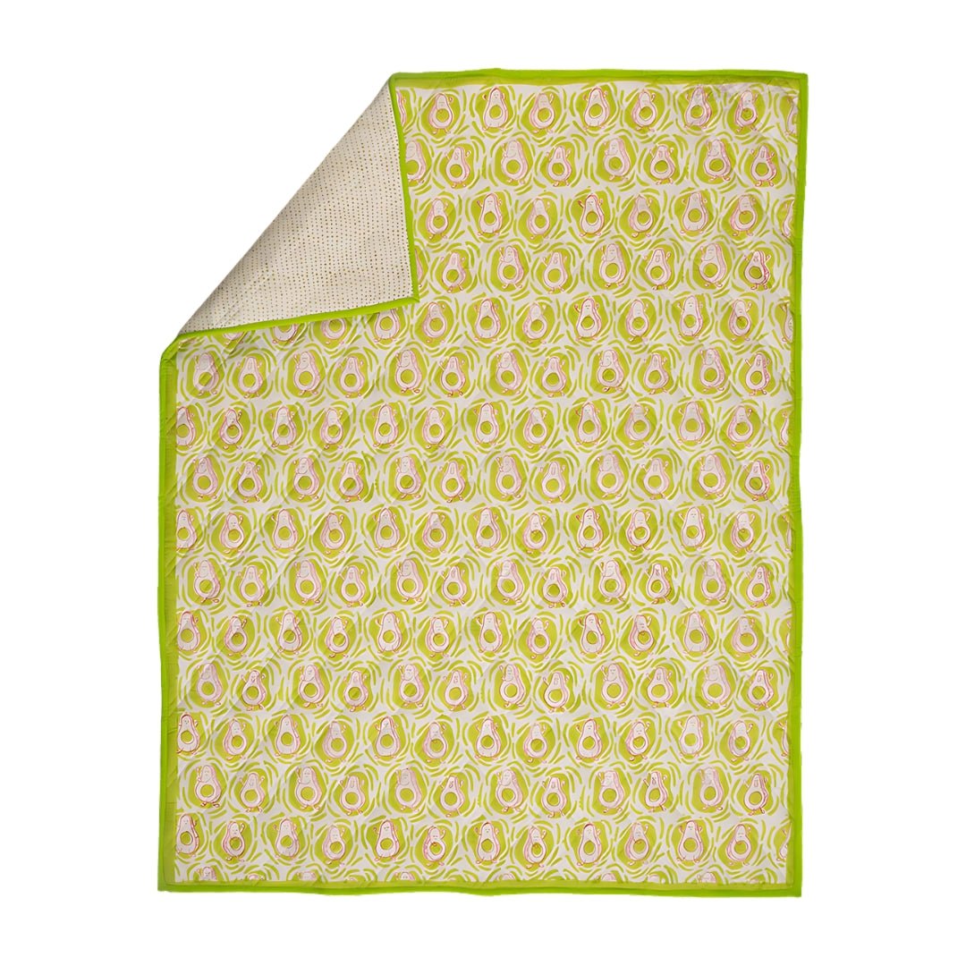 Gudgoodie Premium Cotton Muslin AC Quilt Blanket - Avocados Jam - BLQT002T13
