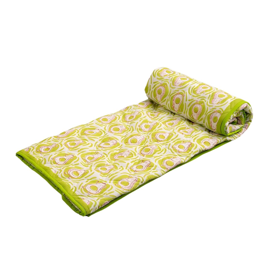Gudgoodie Premium Cotton Muslin AC Quilt Blanket - Avocados Jam - BLQT002T13