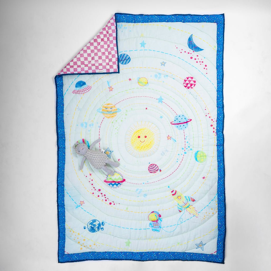 Gudgoodie Premium Cotton Muslin AC Quilt Blanket - Galactic Adventure - BLQT035T13