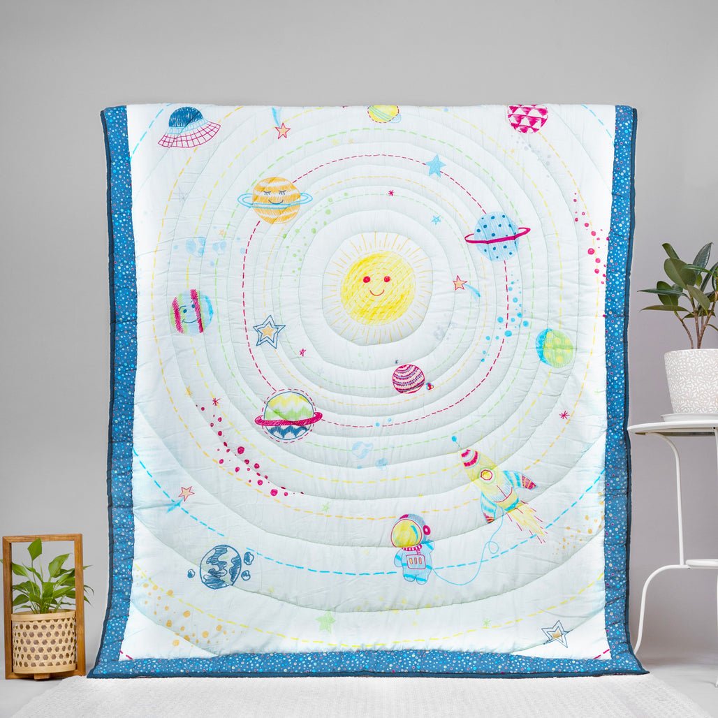Gudgoodie Premium Cotton Muslin AC Quilt Blanket - Galactic Adventure - BLQT035T13