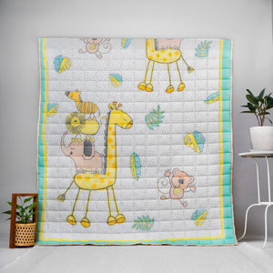 Gudgoodie Premium Cotton Muslin AC Quilt Blanket - Jungle Safari - BLQT032T13