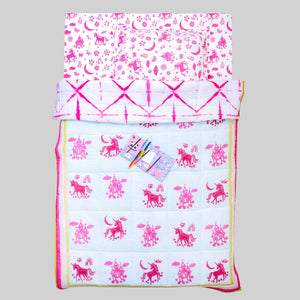 Gudgoodie Premium Cotton Muslin AC Quilt Blanket - Magical Unicorns - BLQT045T13
