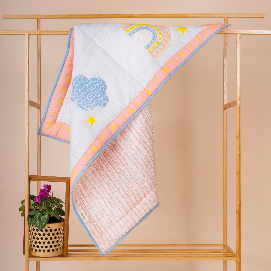 Gudgoodie Premium Cotton Muslin AC Quilt Blanket - Rainbow Dreams - BLQT031T13