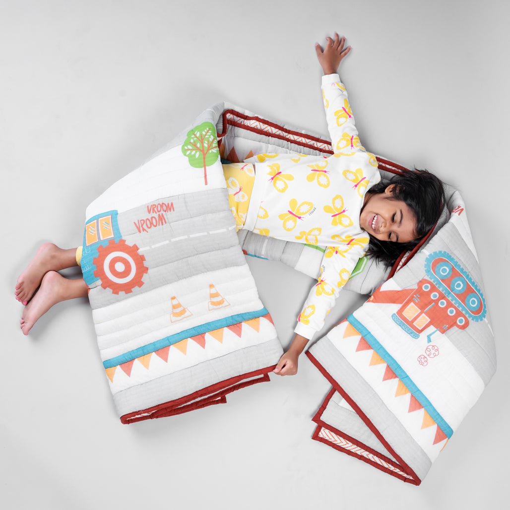 Gudgoodie Premium Cotton Muslin AC Quilt Blanket - Vehicles - BLQT046T13