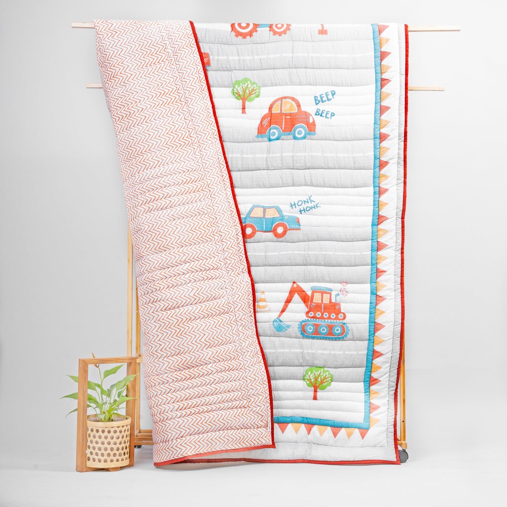 Gudgoodie Premium Cotton Muslin AC Quilt Blanket - Vehicles - BLQT046T13