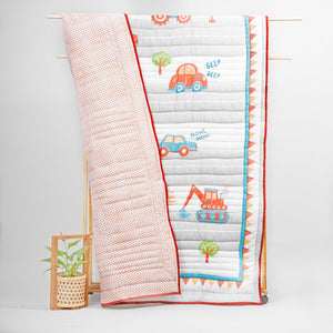 Gudgoodie Premium Cotton Muslin AC Quilt Blanket - Vehicles - BLQT046T13