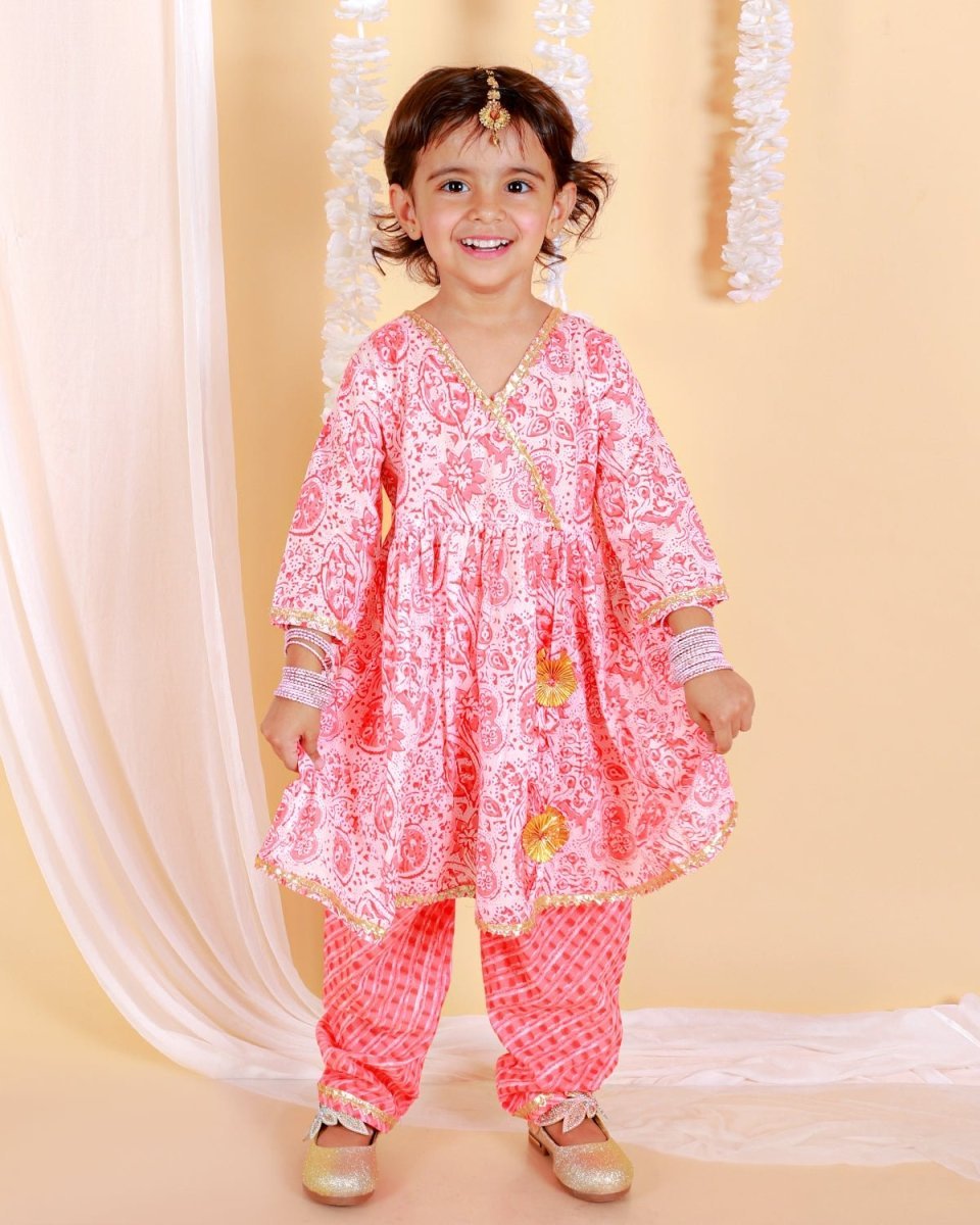 Gudhal Red Girls Anarkali Kurta Set - KES-SC-GRG-0-6