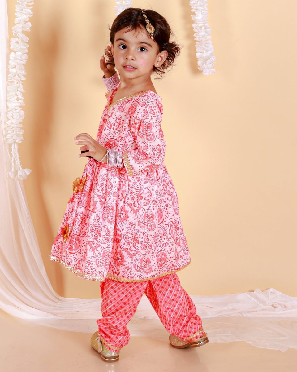 Gudhal Red Girls Anarkali Kurta Set - KES-SC-GRG-0-6