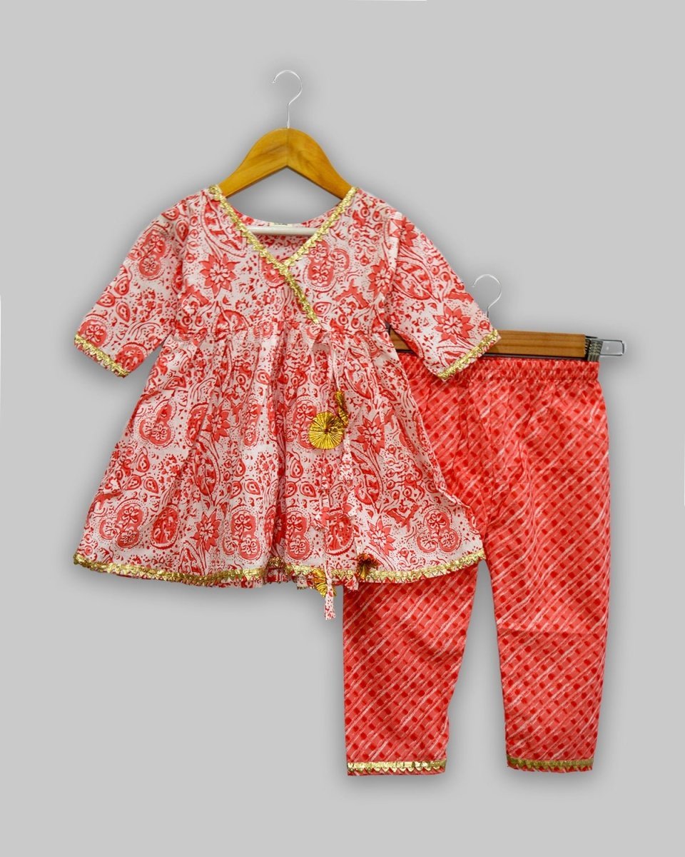 Gudhal Red Girls Anarkali Kurta Set - KES-SC-GRG-0-6