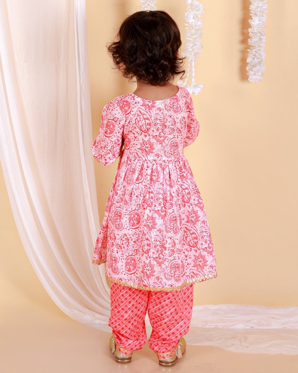 Gudhal Red Girls Anarkali Kurta Set - KES-SC-GRG-0-6