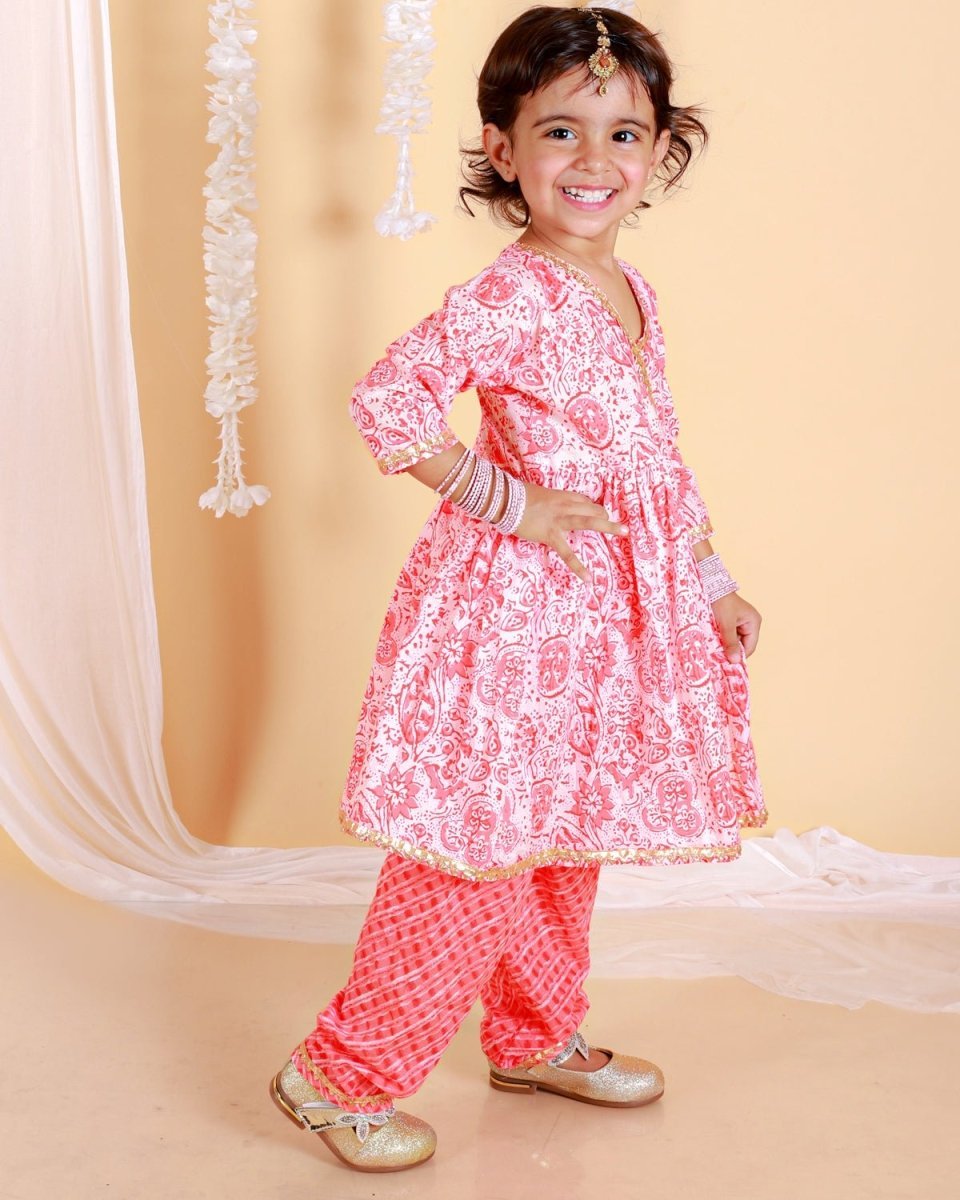 Gudhal Red Girls Anarkali Kurta Set - KES-SC-GRG-0-6