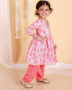 Gudhal Red Girls Anarkali Kurta Set - KES-SC-GRG-0-6