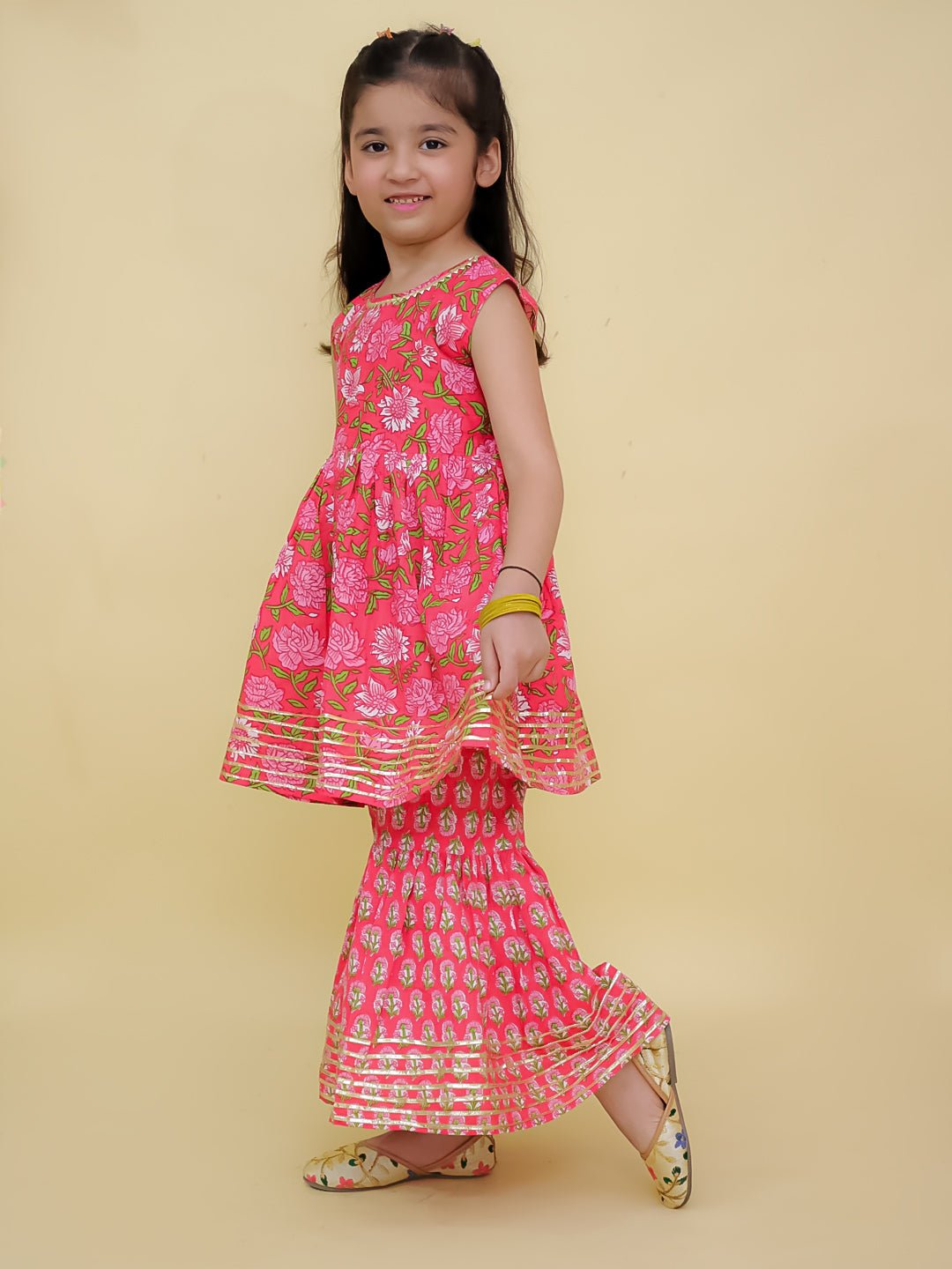 Gulaabi Rani Anarkali Kurta Sharara Set - KES - SC - GLBRN - 0 - 6
