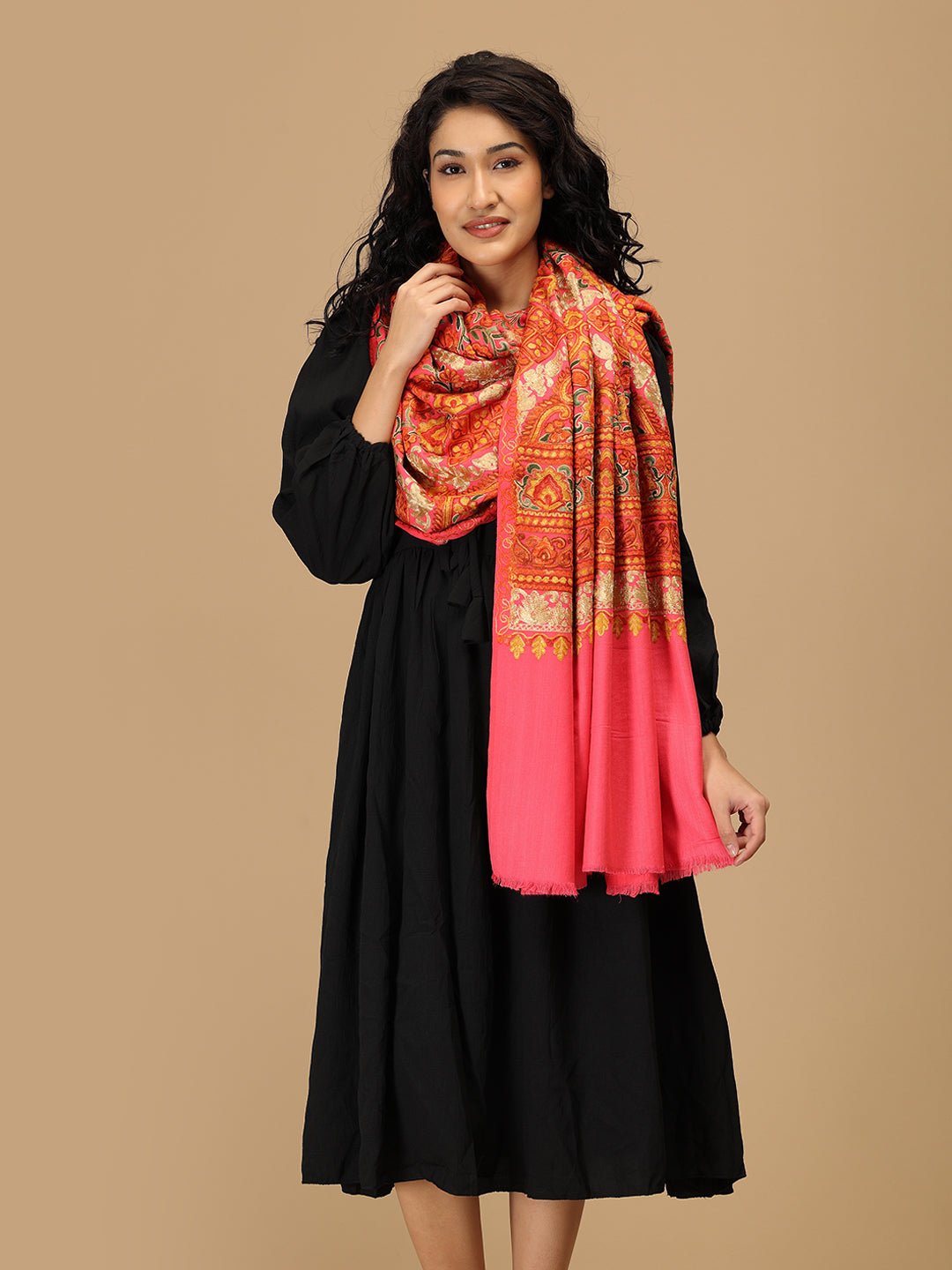 Gulaabo Gaatha Embroidered Woolen Stoles - Onesize Winter Stoles