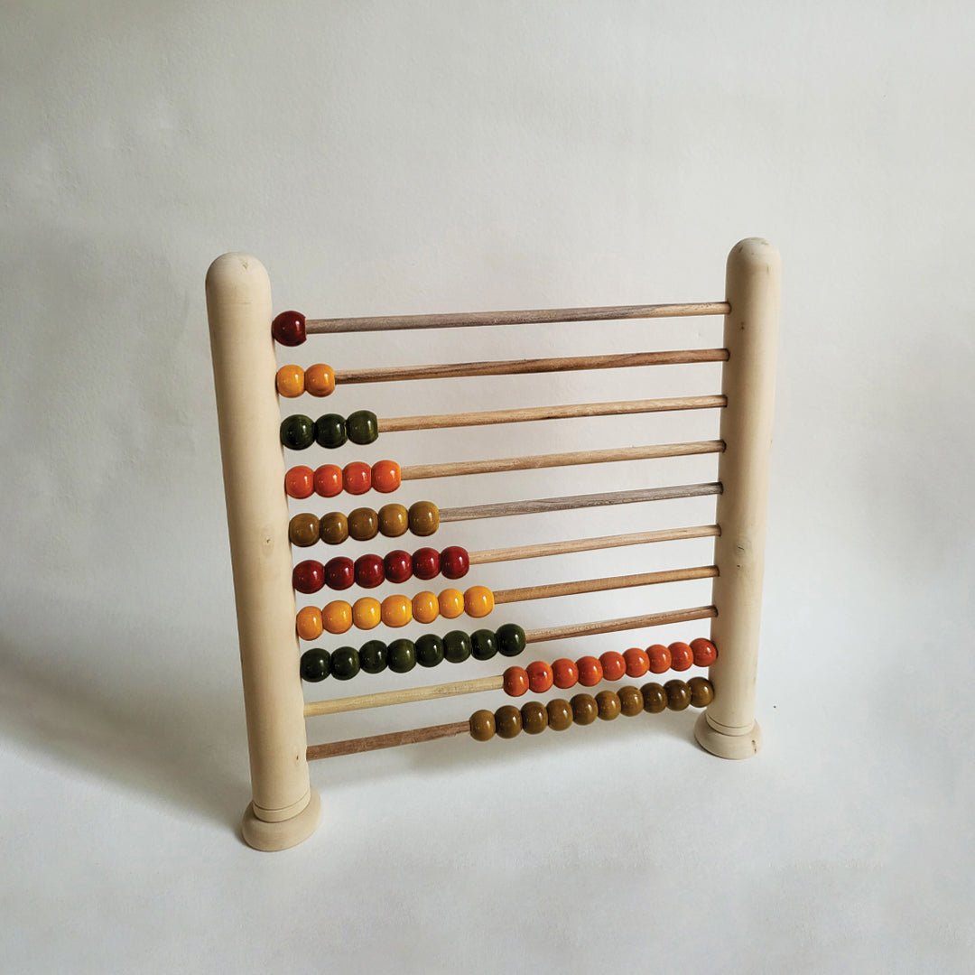 Gulab Tribe Handcrafted Wooden Big Abacus 1 to 10 Beads - GT - 09