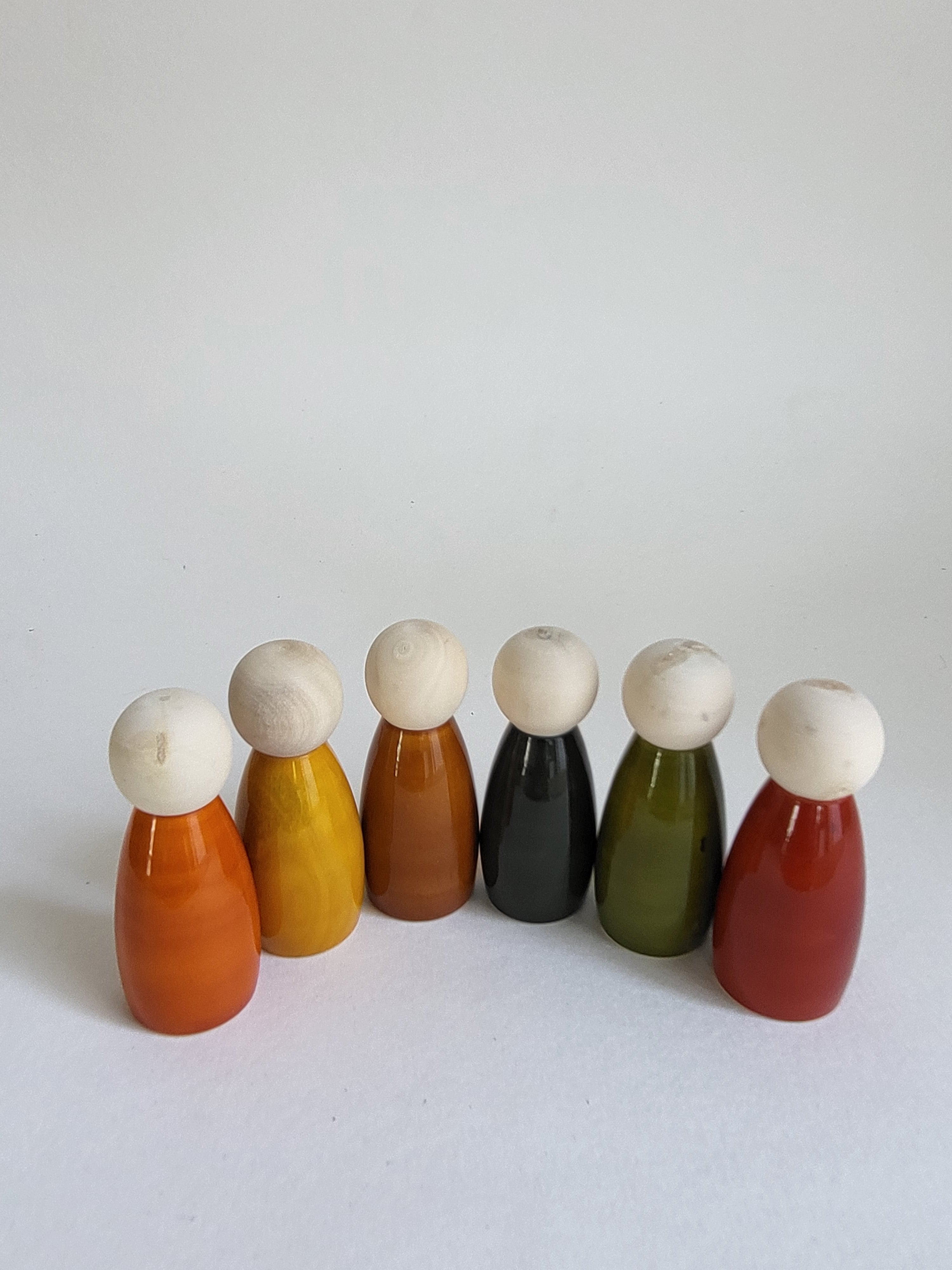 Gulab Tribe Handcrafted Wooden Coloured Peg Dolls - GTS - 18