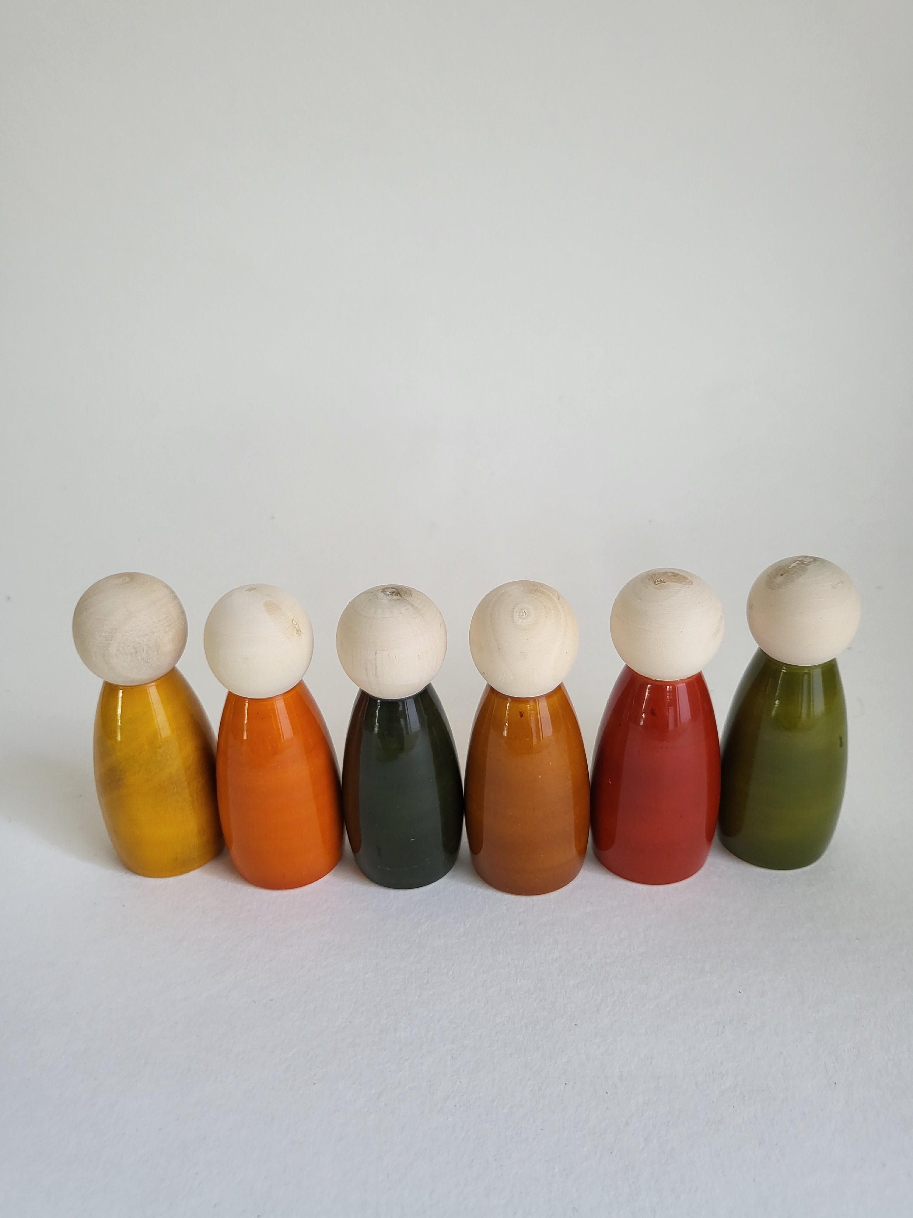 Gulab Tribe Handcrafted Wooden Coloured Peg Dolls - GTS - 18