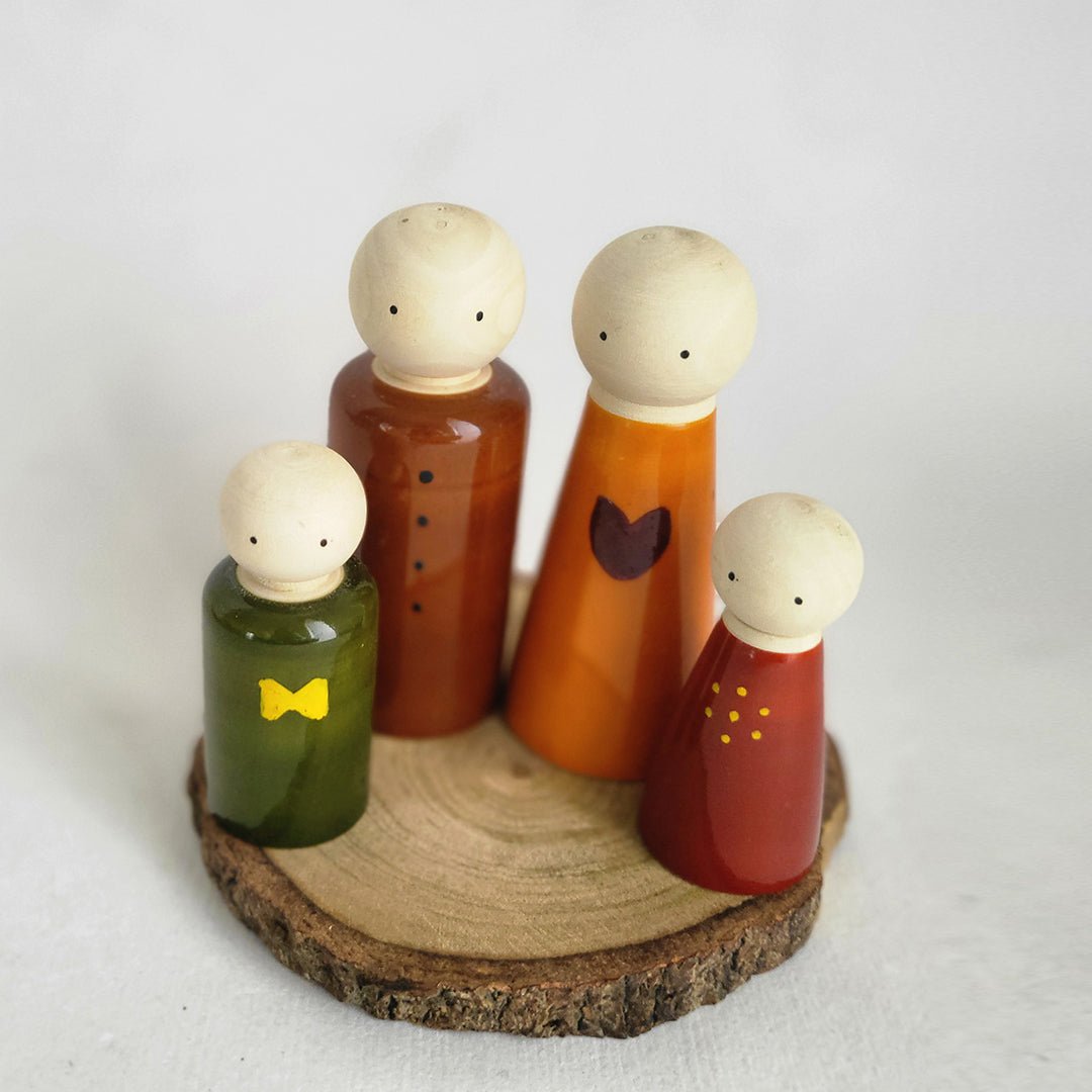 Gulab Tribe Handcrafted Wooden Family Set - GTS - 09