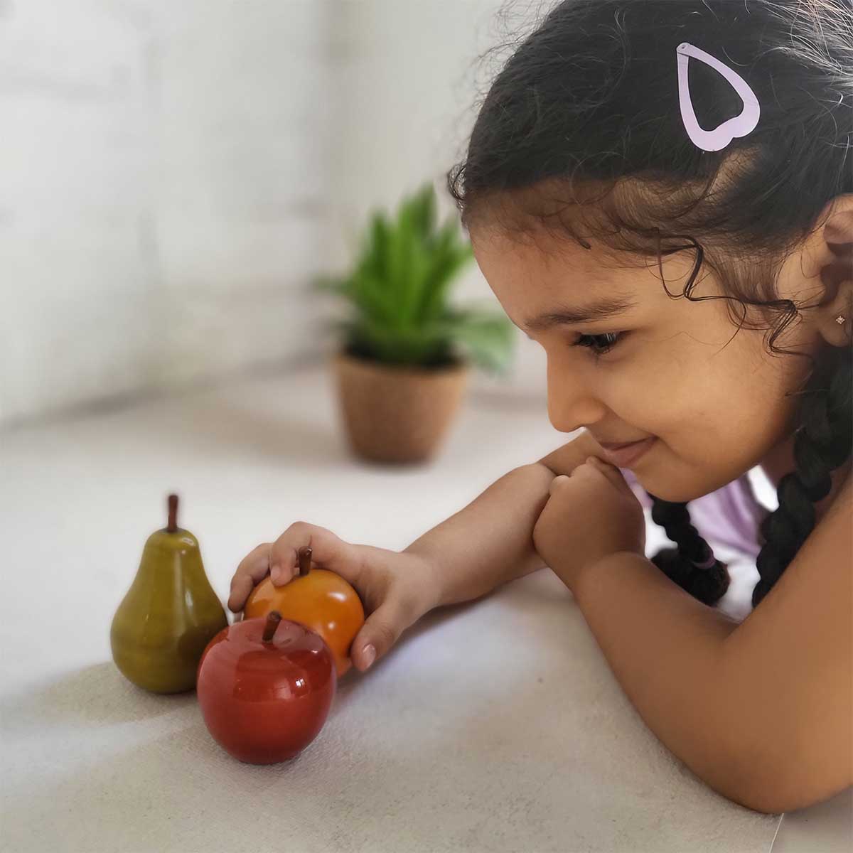 Gulab Tribe Handcrafted Wooden Fruit Set - GTS - 11