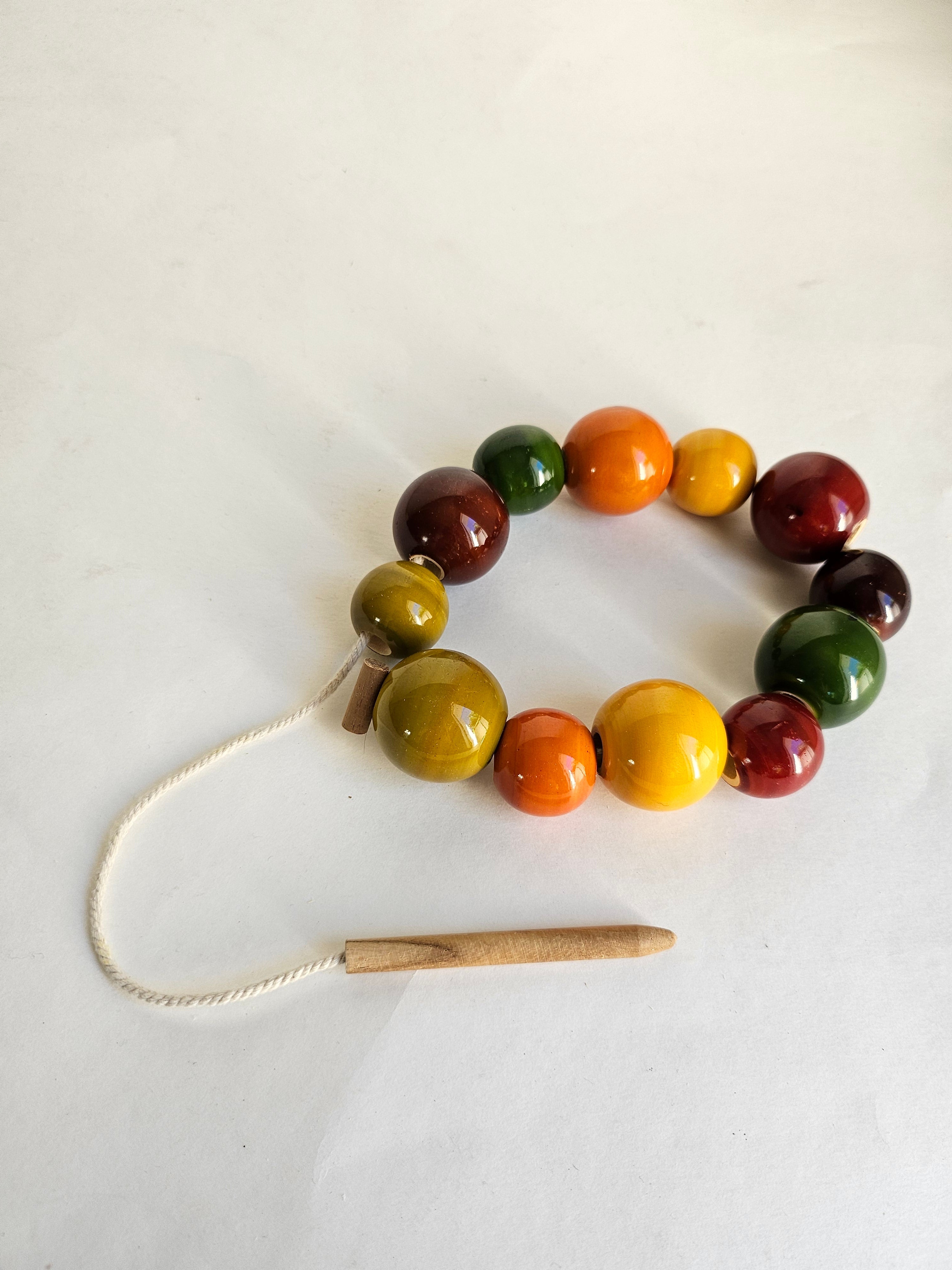 Gulab Tribe Handcrafted Wooden Lacing Beads - GTS - 19