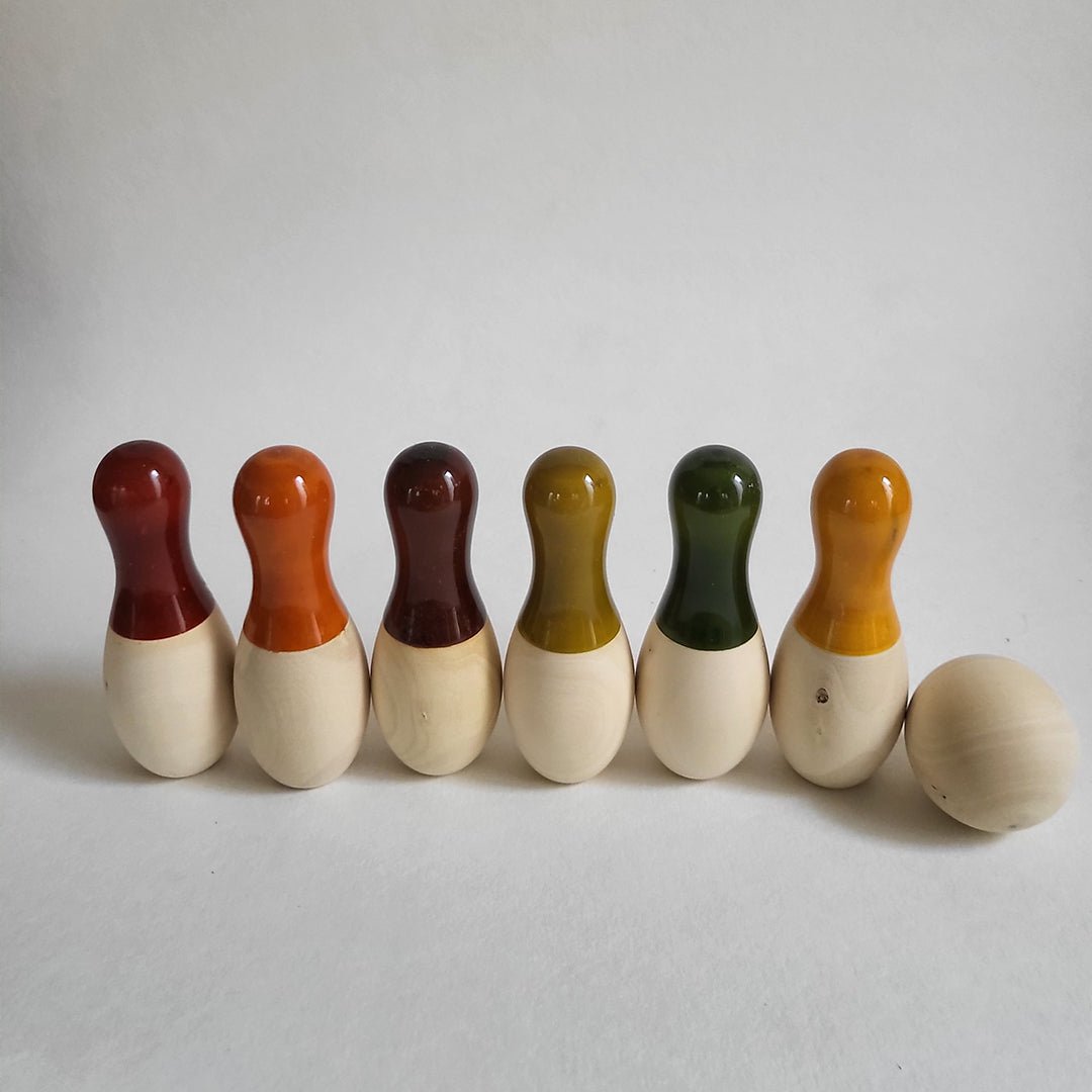 Gulab Tribe Handcrafted Wooden Mini Bowling Set - GTS - 02