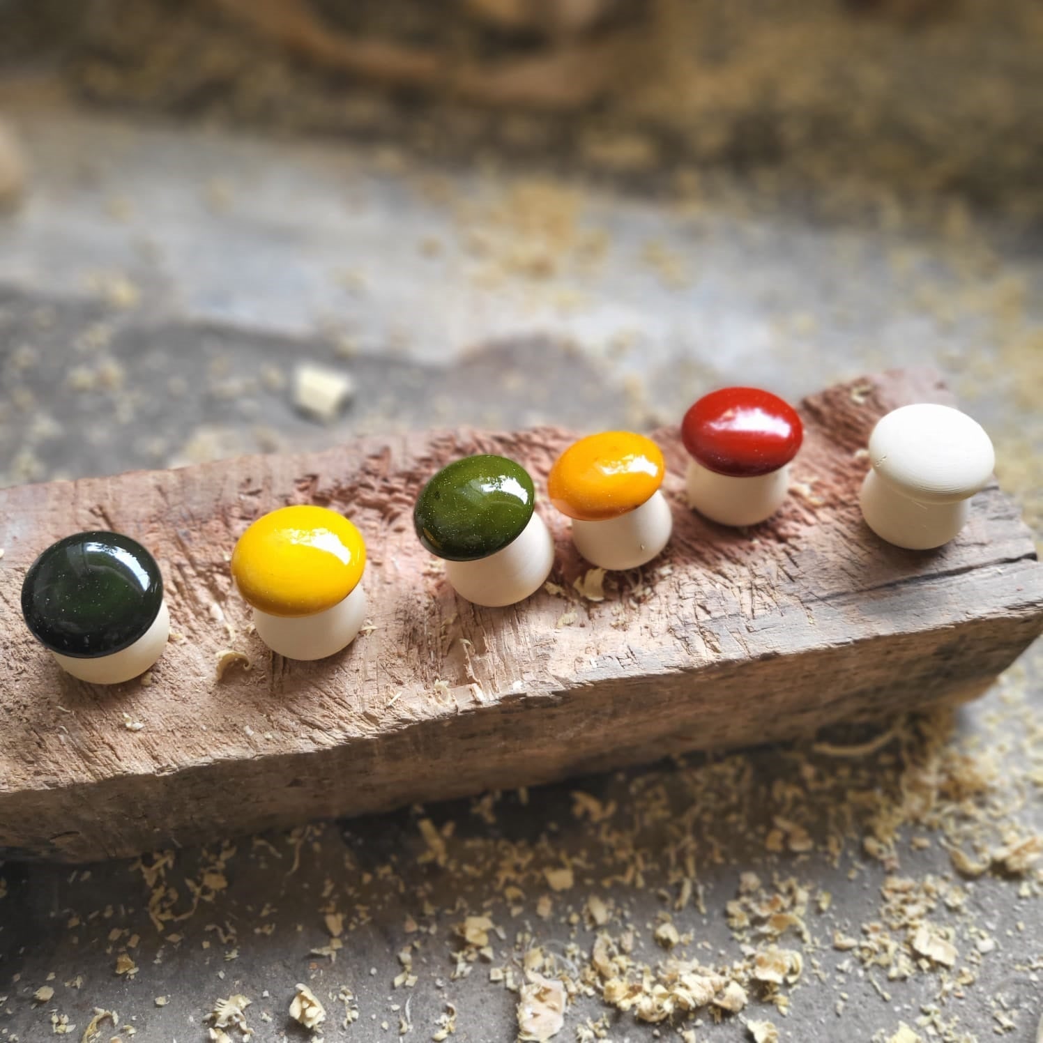 Gulab Tribe Handcrafted Wooden Mushroom Set - GT - 04