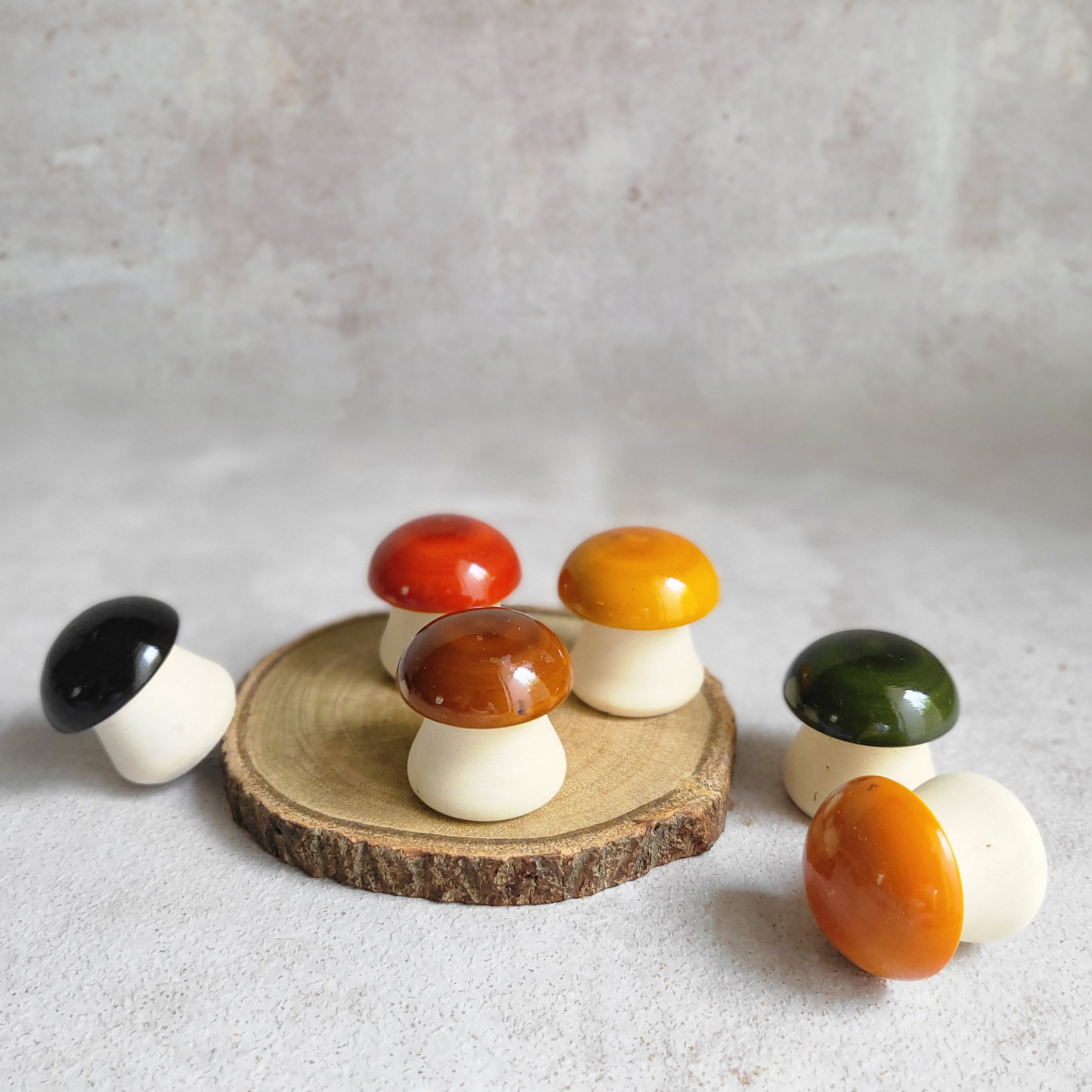 Gulab Tribe Handcrafted Wooden Mushroom Set - GT - 04