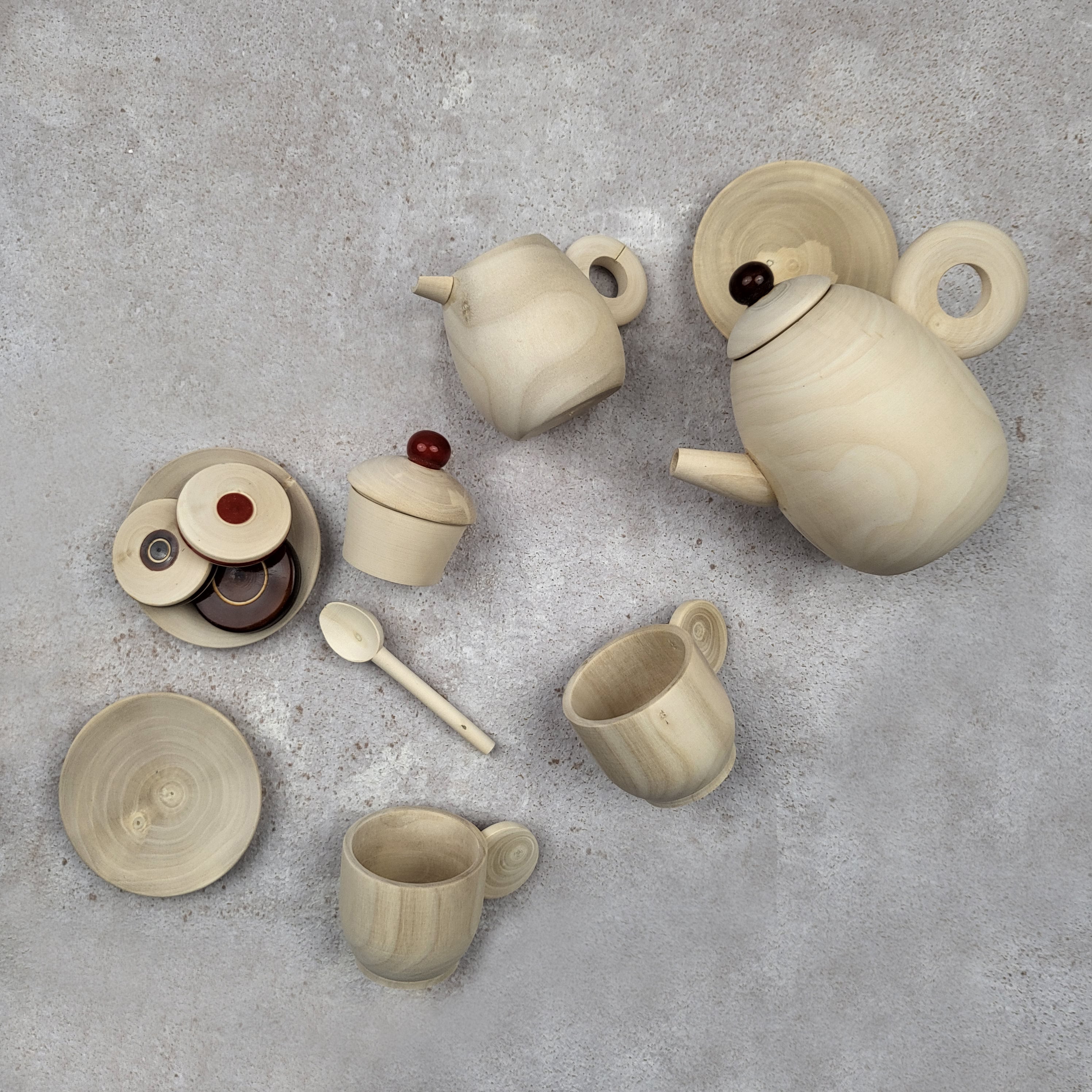 Gulab Tribe Handcrafted Wooden Party Tea Set - GTS - 13