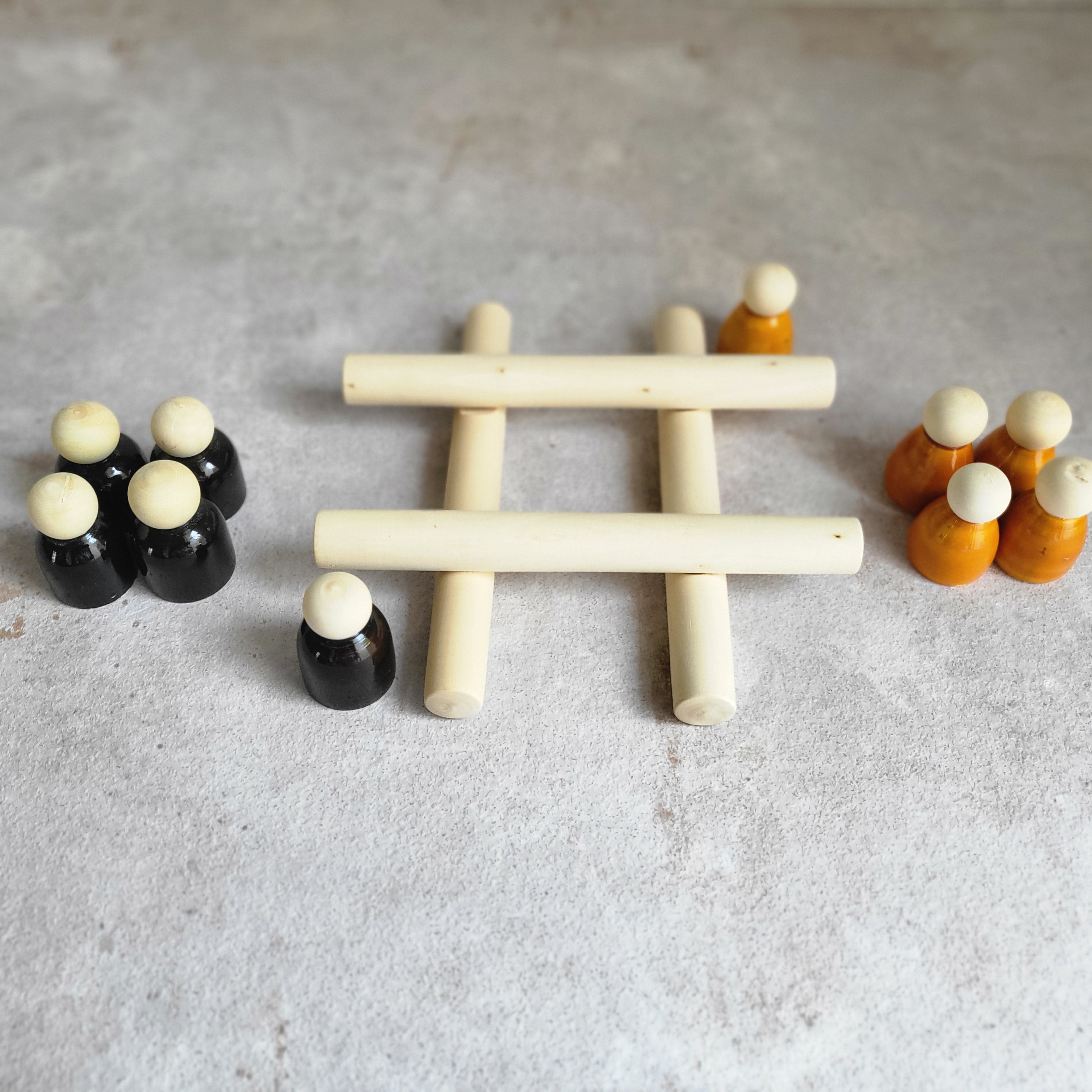 Gulab Tribe Handcrafted Wooden Tic Tac Toe - GT - 03