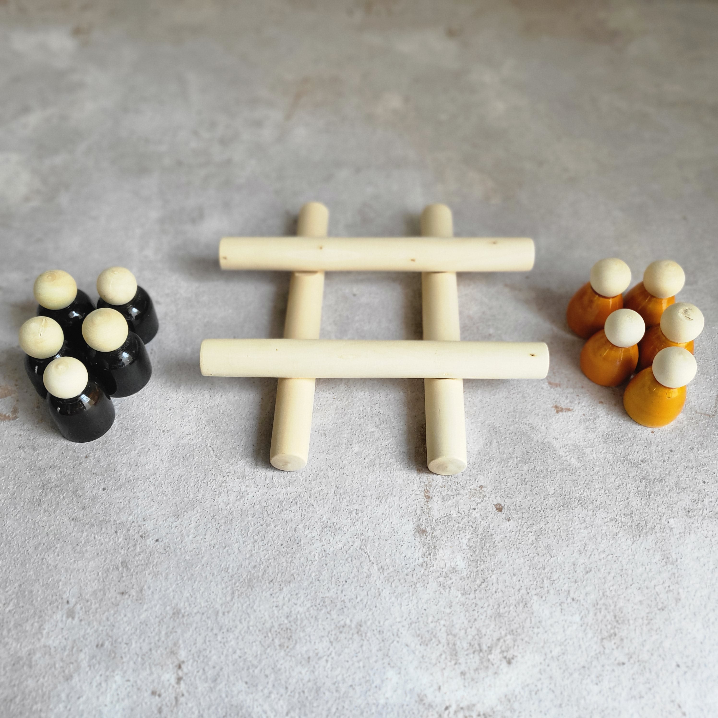 Gulab Tribe Handcrafted Wooden Tic Tac Toe - GT - 03