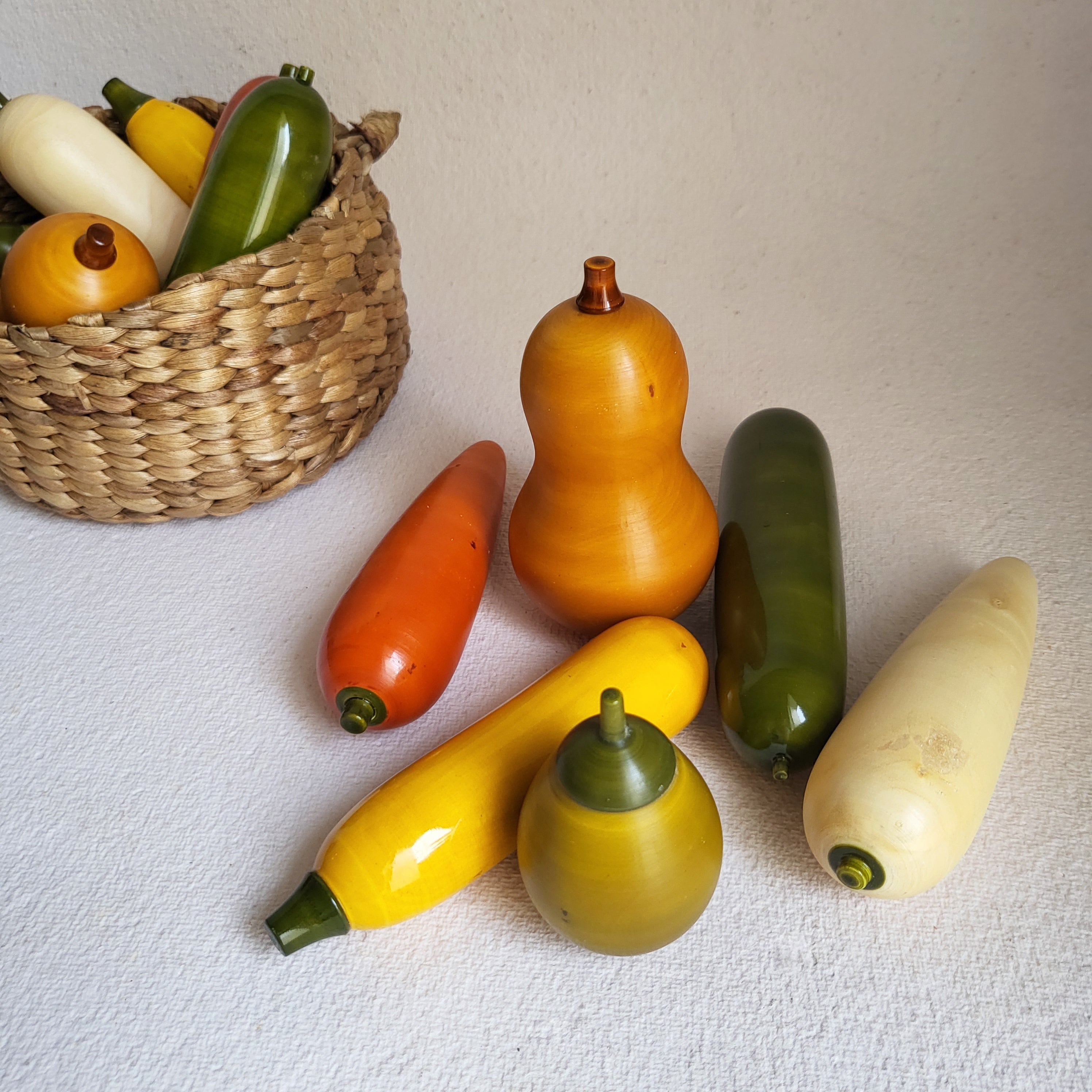 Gulab Tribe Handcrafted Wooden Vegetables Set - GTS - 14