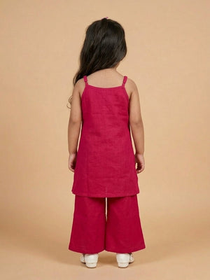 Gulnaar Girls Embroidered Salwar Suit Set - 1-2 Years Girls Ethnic Set