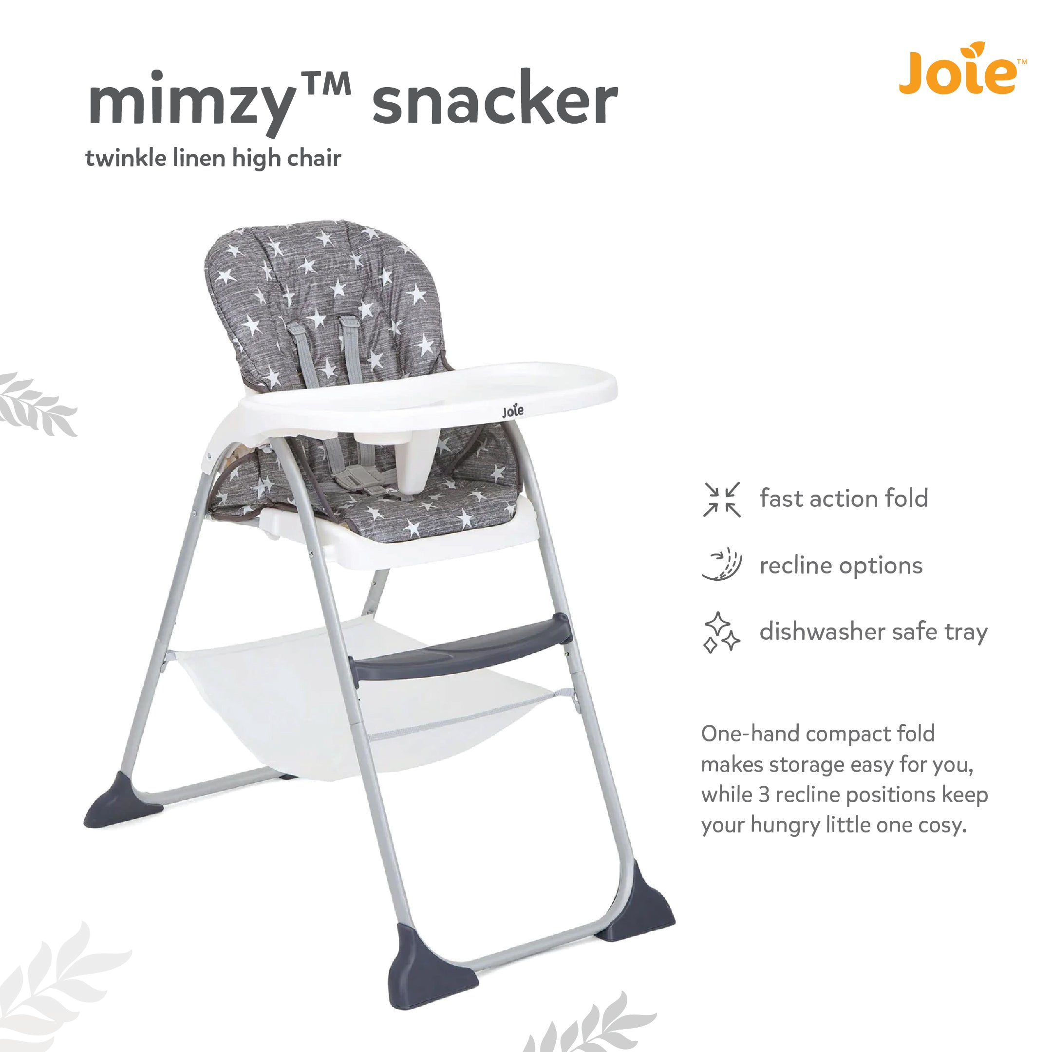 JOIE High Chair Mimzy Snacker Twinkle Linen 6M to 15 Kgs