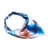 Hair Drama Co Abstract Headscarf with elastic - Blue - SCF - 0002