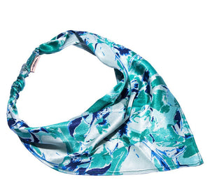 Hair Drama Co Abstract Headscarf With Elastic - Blue - SCF - 0004