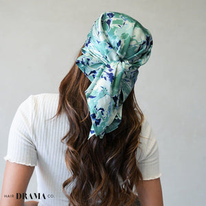Hair Drama Co Abstract Patterned Scarf - Green - SCF - 0007
