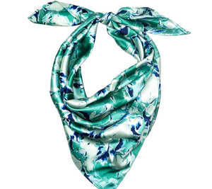 Hair Drama Co Abstract Patterned Scarf - Green - SCF - 0007
