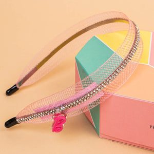 Hair Drama Co Barbie Crystal Net Gift Box with 1 Hair Bands & 2 Hair Bows - Pink - MSETK0026