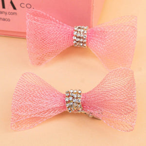 Hair Drama Co Barbie Crystal Net Gift Box with 1 Hair Bands & 2 Hair Bows - Pink - MSETK0026