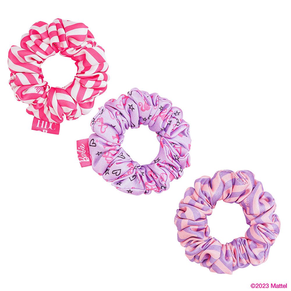 Hair Drama Co Barbie Kids Everyday Basics Gift Box With 2 Satin Puff Hair Bands & 3 Satin Scrunchies - MSET0018