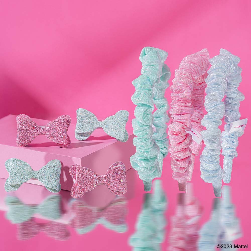 Hair Drama Co Barbie Kids Unicorn Gift Box with 3 Hair Bands & 4 Hair Bows - MSET0014