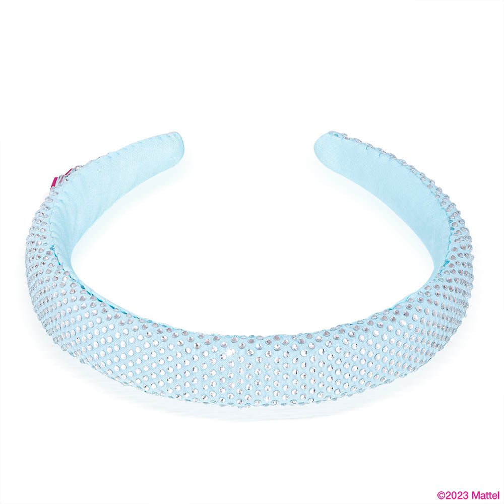 Hair Drama Co Barbie Rhinestone puff Hair Band with Barbie Charm - Blue - MBD0009
