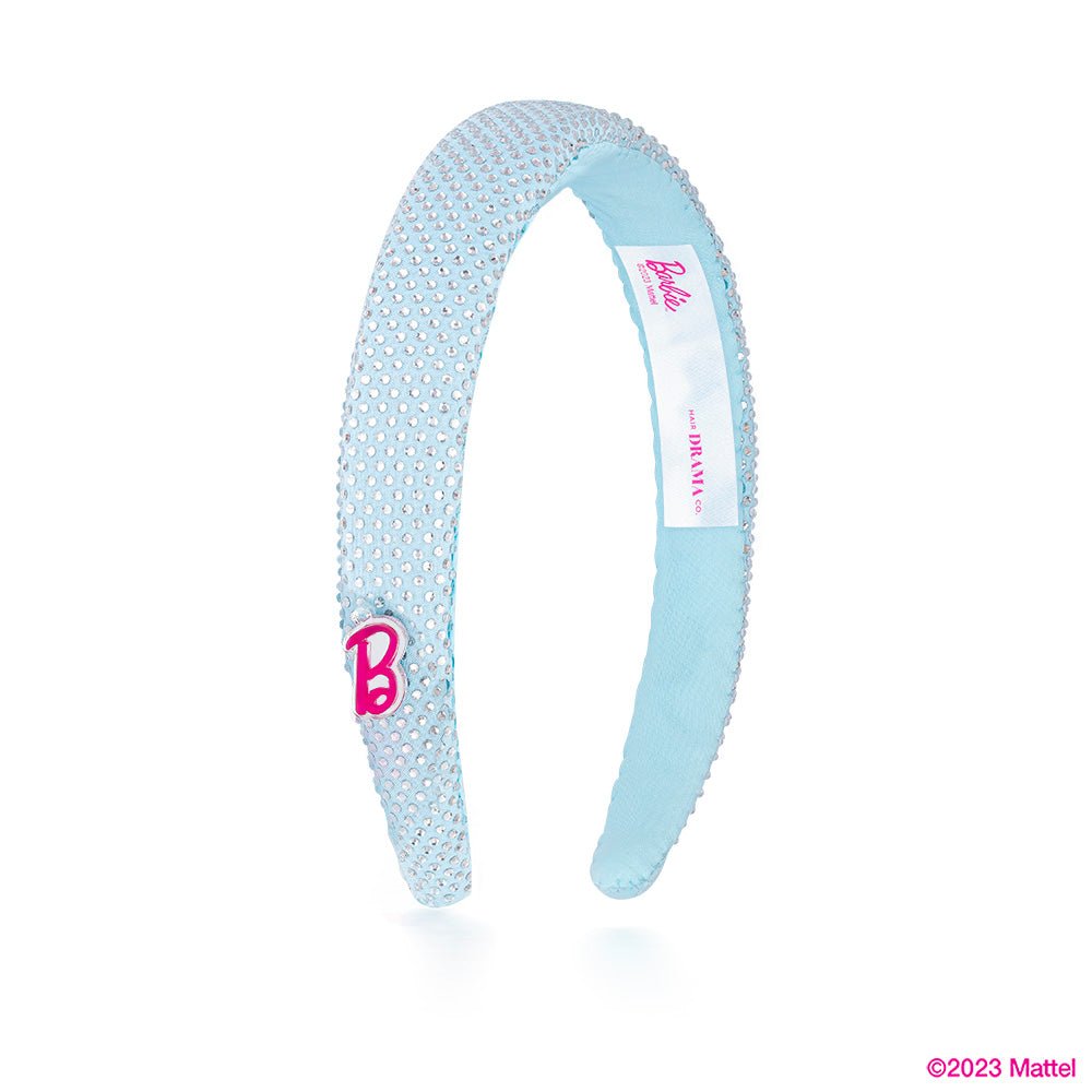 Hair Drama Co Barbie Rhinestone puff Hair Band with Barbie Charm - Blue - MBD0009
