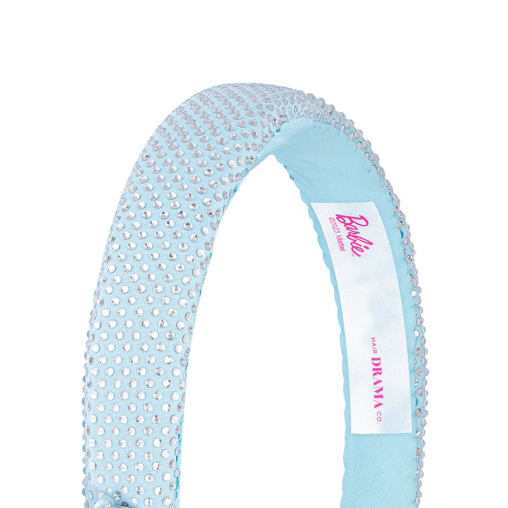 Hair Drama Co Barbie Rhinestone puff Hair Band with Barbie Charm - Blue - MBD0009