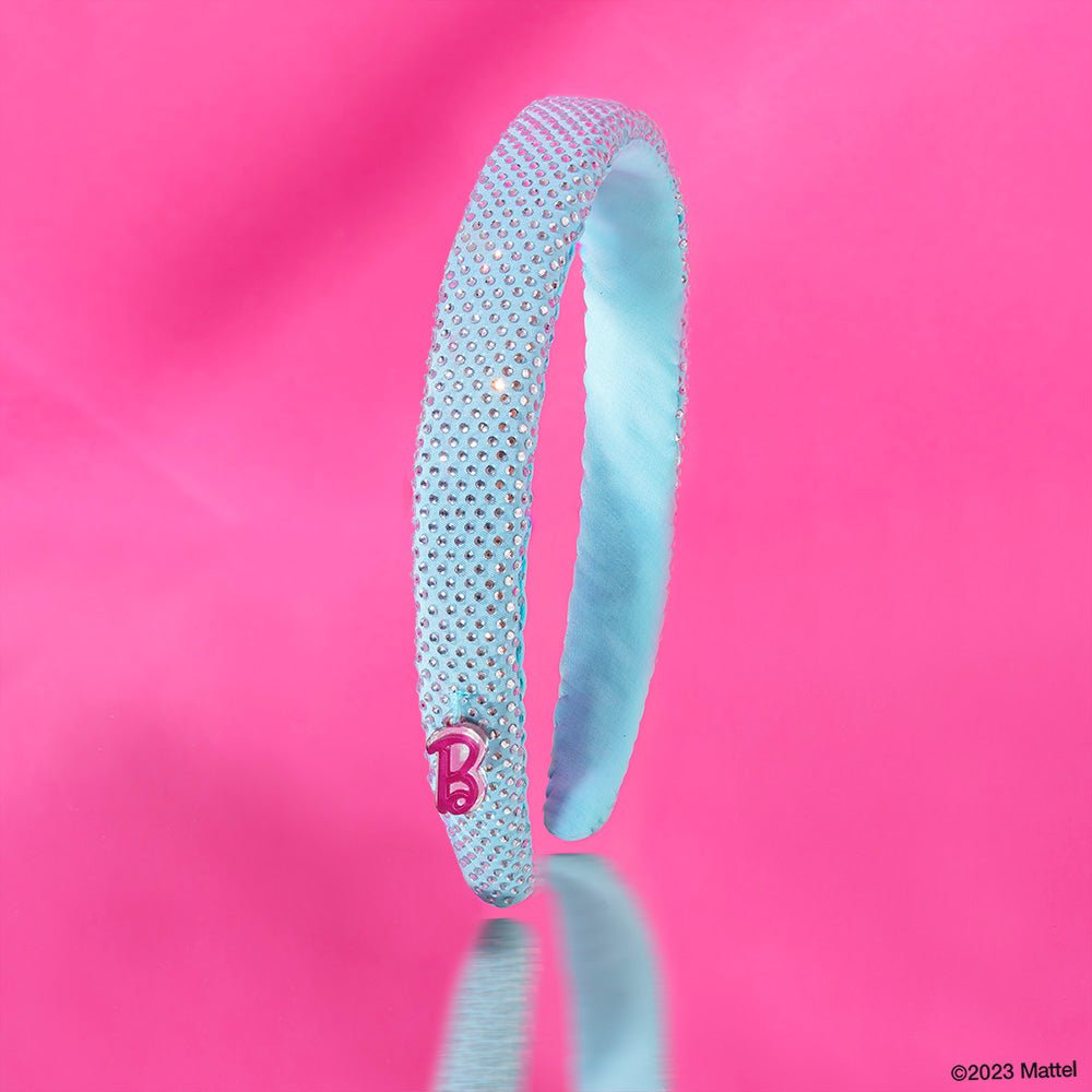 Hair Drama Co Barbie Rhinestone puff Hair Band with Barbie Charm - Blue - MBD0009