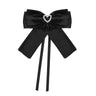 Hair Drama Co Black Bow With Hear Charm Pin - CLP - 0169