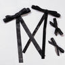 Hair Drama Co Black Satin Ribbon Crystal & Glitter Hair Bows - Set Of 4 - CLP - 0258