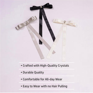 Hair Drama Co Classics Satin Ribbon Hair Bows - Set Of 3 - CLP - 0257